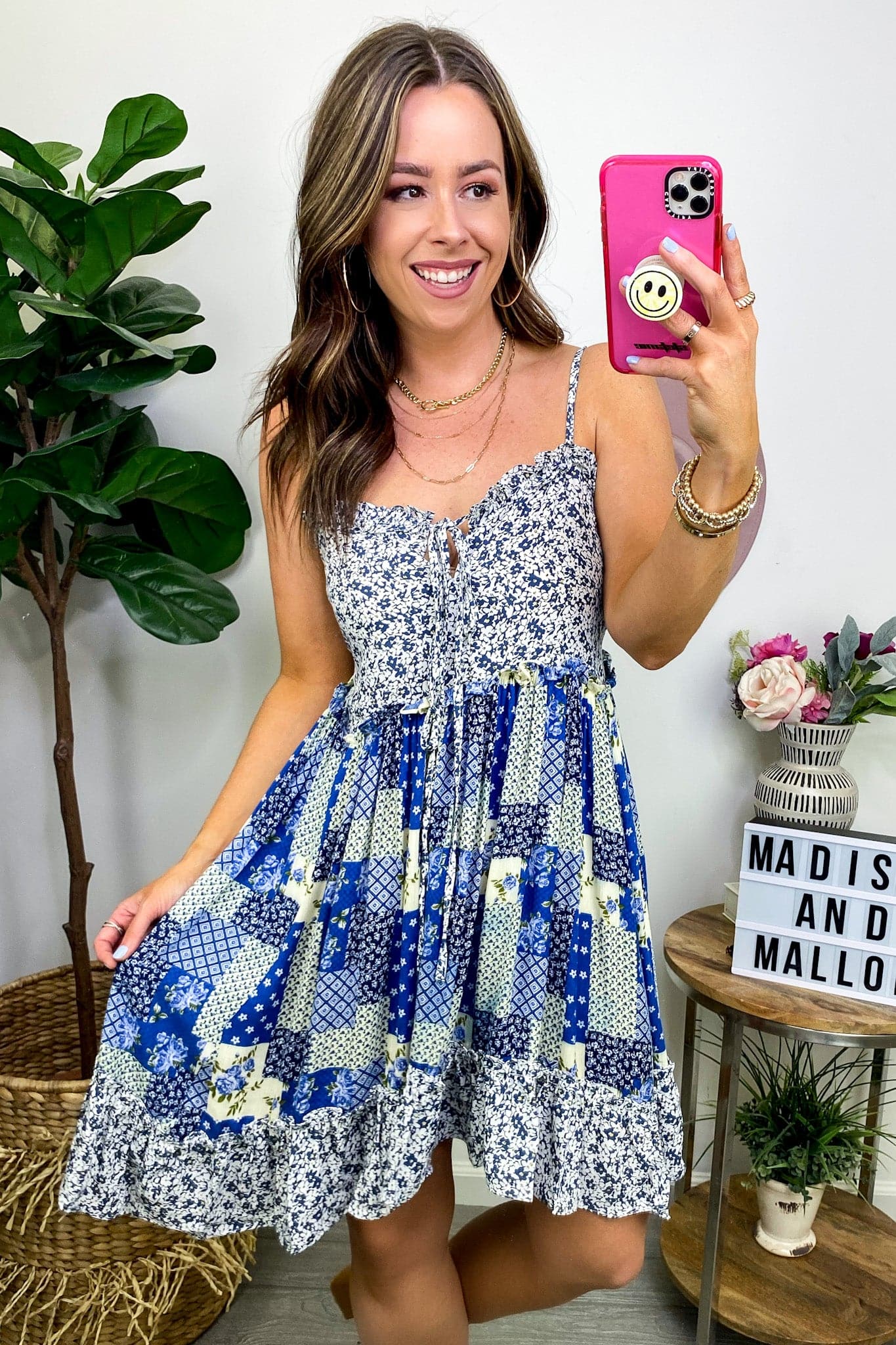  Promise One Thing Patchwork Floral Ruffle Dress - FINAL SALE - Madison and Mallory