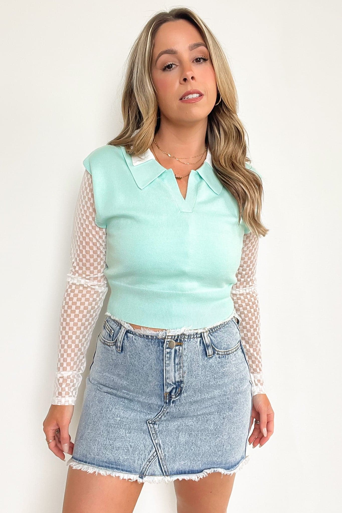  Ferne Knit Sleeveless Collared Top - FINAL SALE - Madison and Mallory