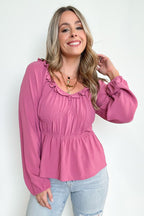  Flirtatious Ways Ruched Ruffle Top - FINAL SALE - Madison and Mallory