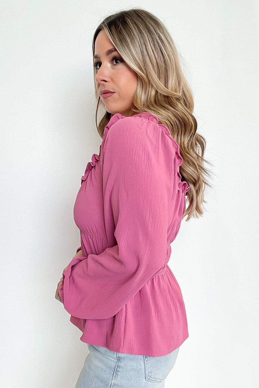  Flirtatious Ways Ruched Ruffle Top - FINAL SALE - Madison and Mallory