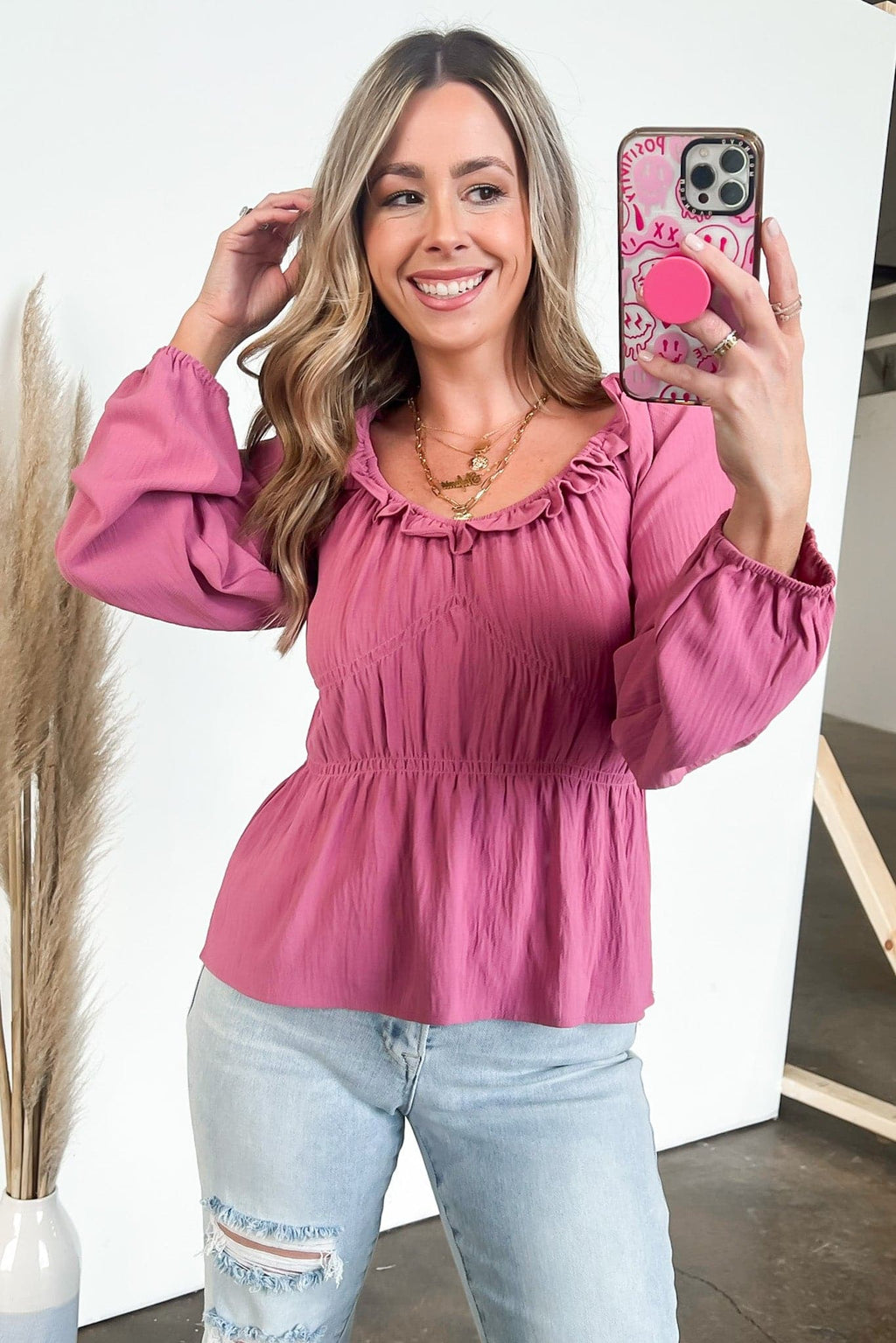  Flirtatious Ways Ruched Ruffle Top - FINAL SALE - Madison and Mallory