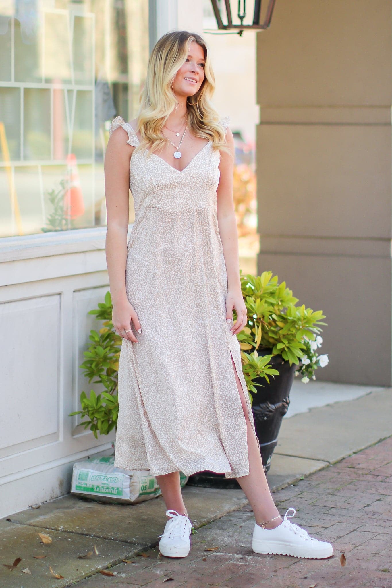  Floral Feelings Ruffle Midi Dress - FINAL SALE - Madison and Mallory