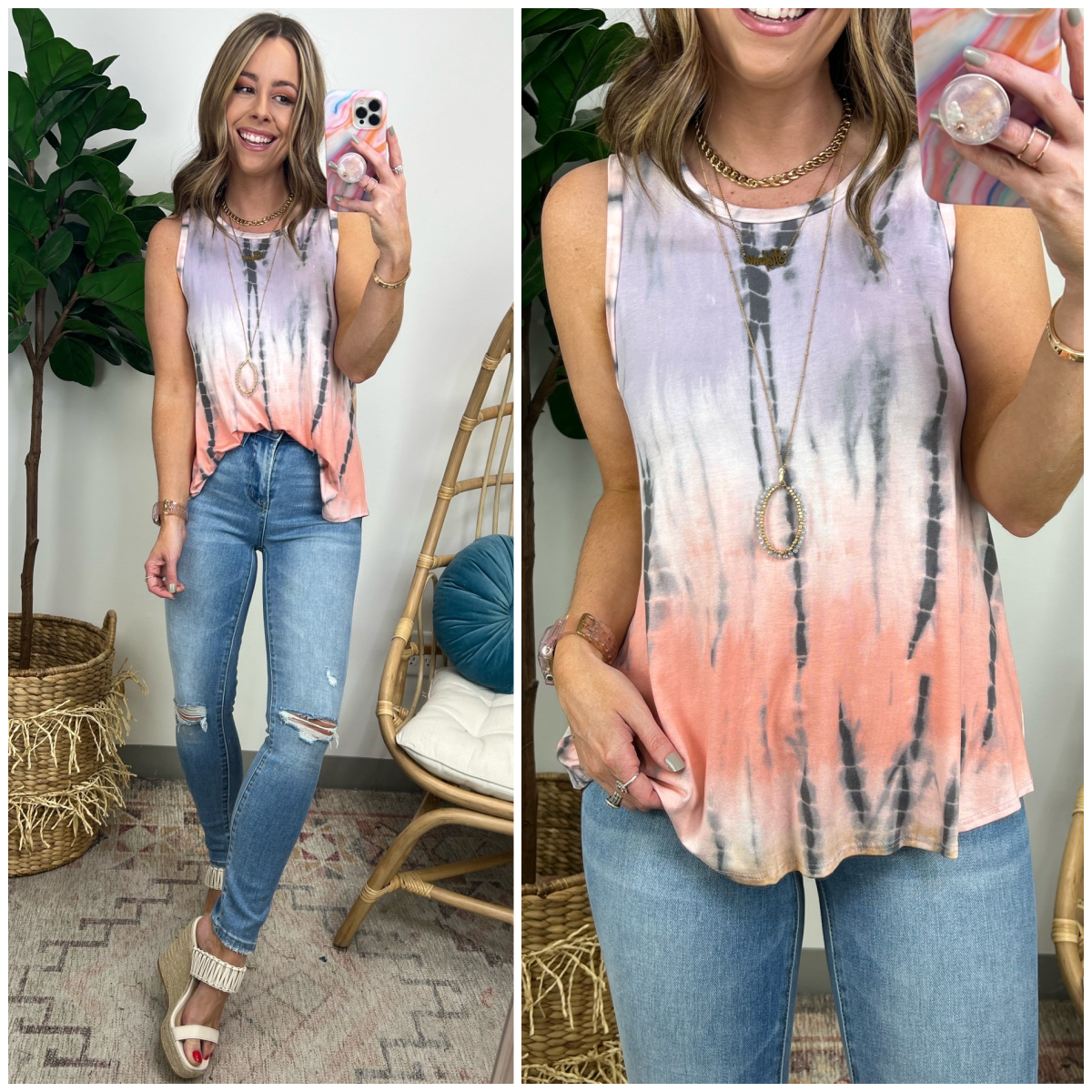  Florencia Flowy Dye Tank Top - Madison and Mallory