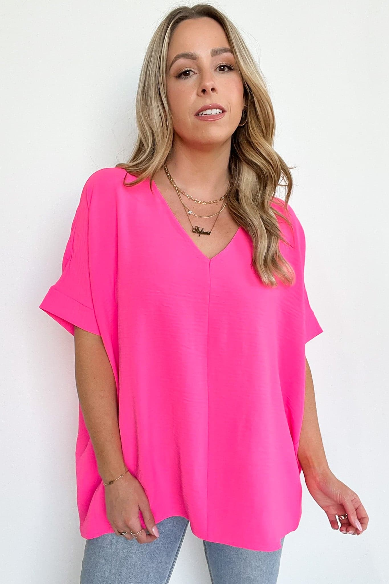  Florinda Flowy Airflow V-Neck Dolman Sleeve Top - BACK IN STOCK - Madison and Mallory