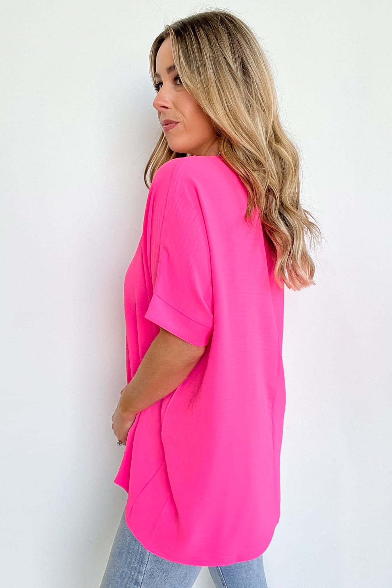  Florinda Flowy Airflow V-Neck Dolman Sleeve Top - BACK IN STOCK - Madison and Mallory