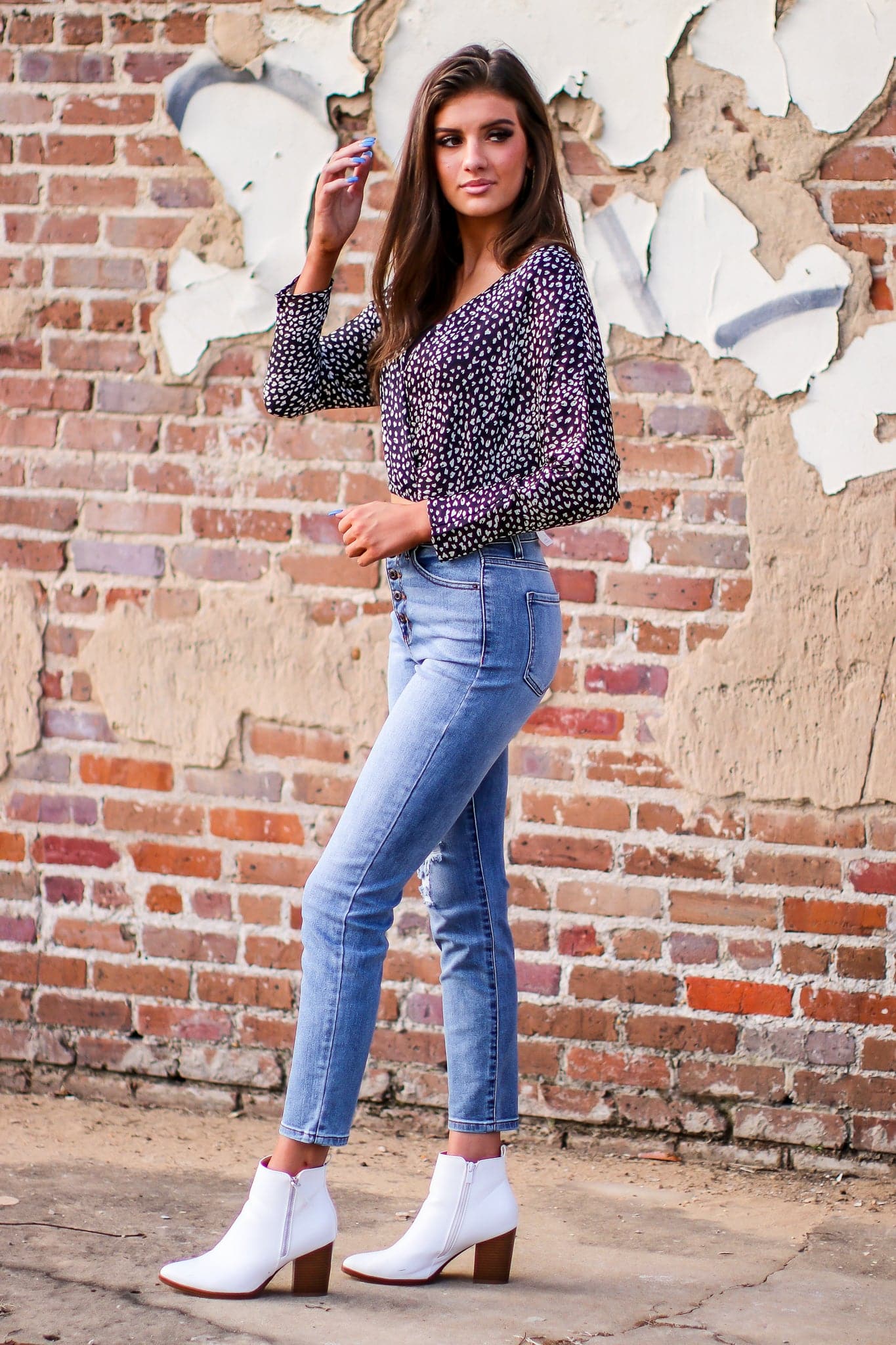  Destinee Vintage Button Fly Distressed Jeans - FINAL SALE - Madison and Mallory