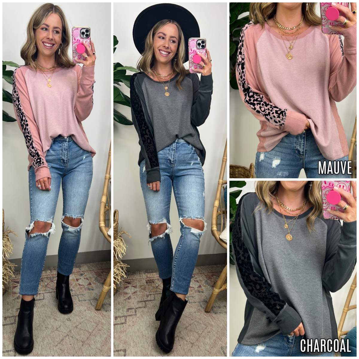  Freedom Calls Animal Print Contrast Top - Madison and Mallory