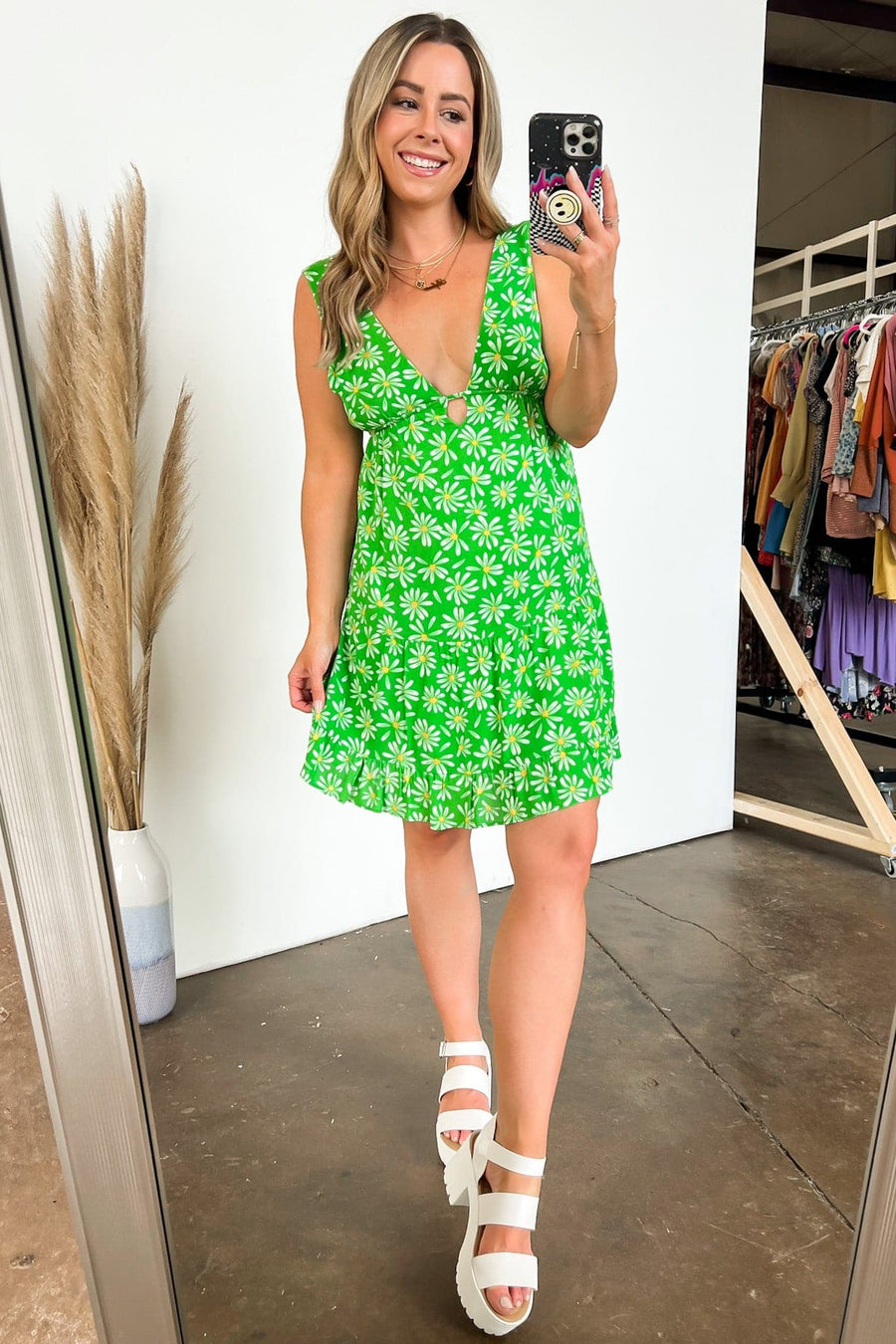  Fresh Blooms Floral V-Neck Dress - FINAL SALE - Madison and Mallory