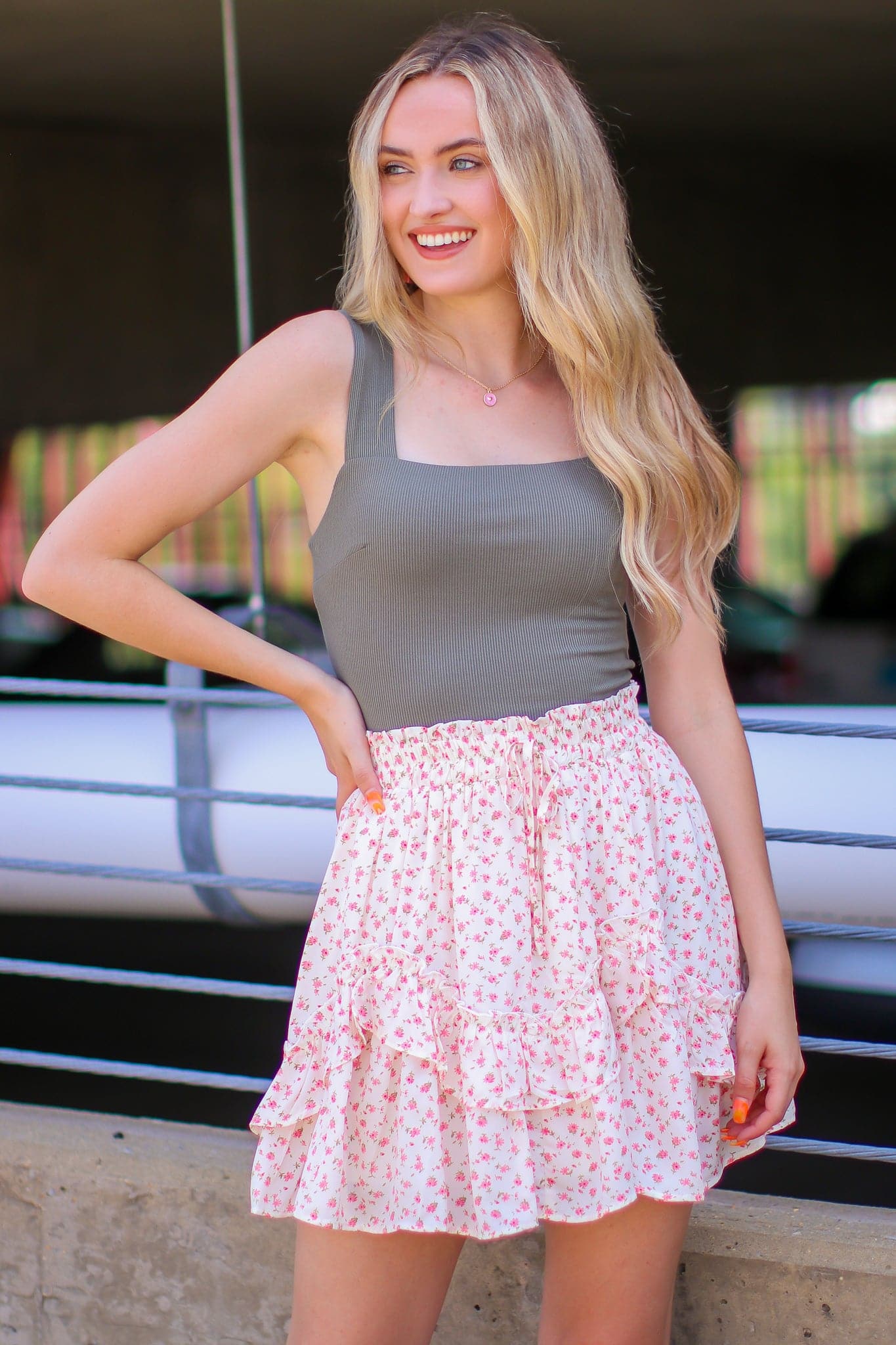  Frill it Up Ruffle Floral Skirt - FINAL SALE - Madison and Mallory