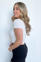  Frills Forever Ruffle Trim Button Top - FINAL SALE - Madison and Mallory