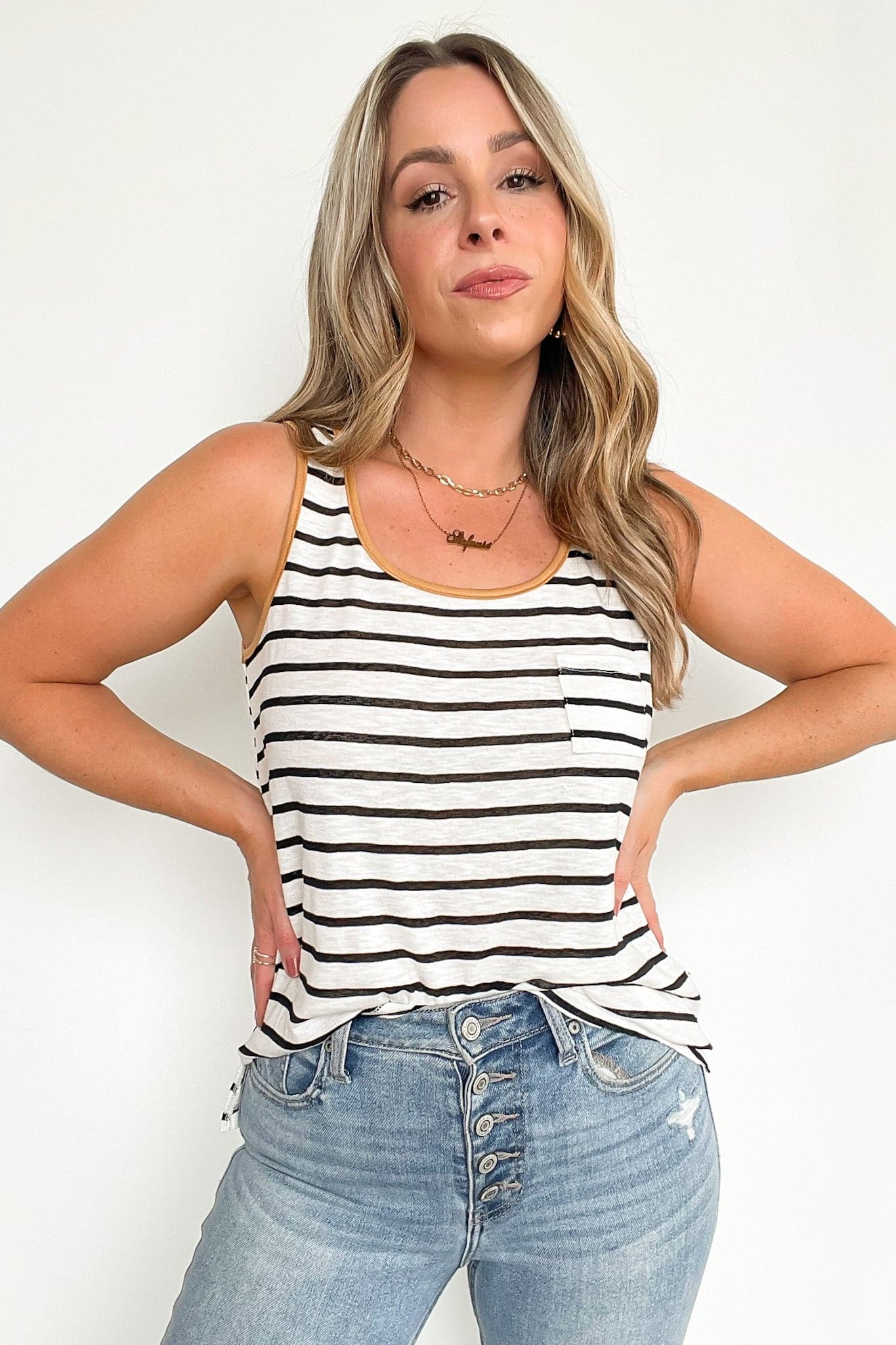  Frisco Striped Contrast Tank Top - FINAL SALE - Madison and Mallory