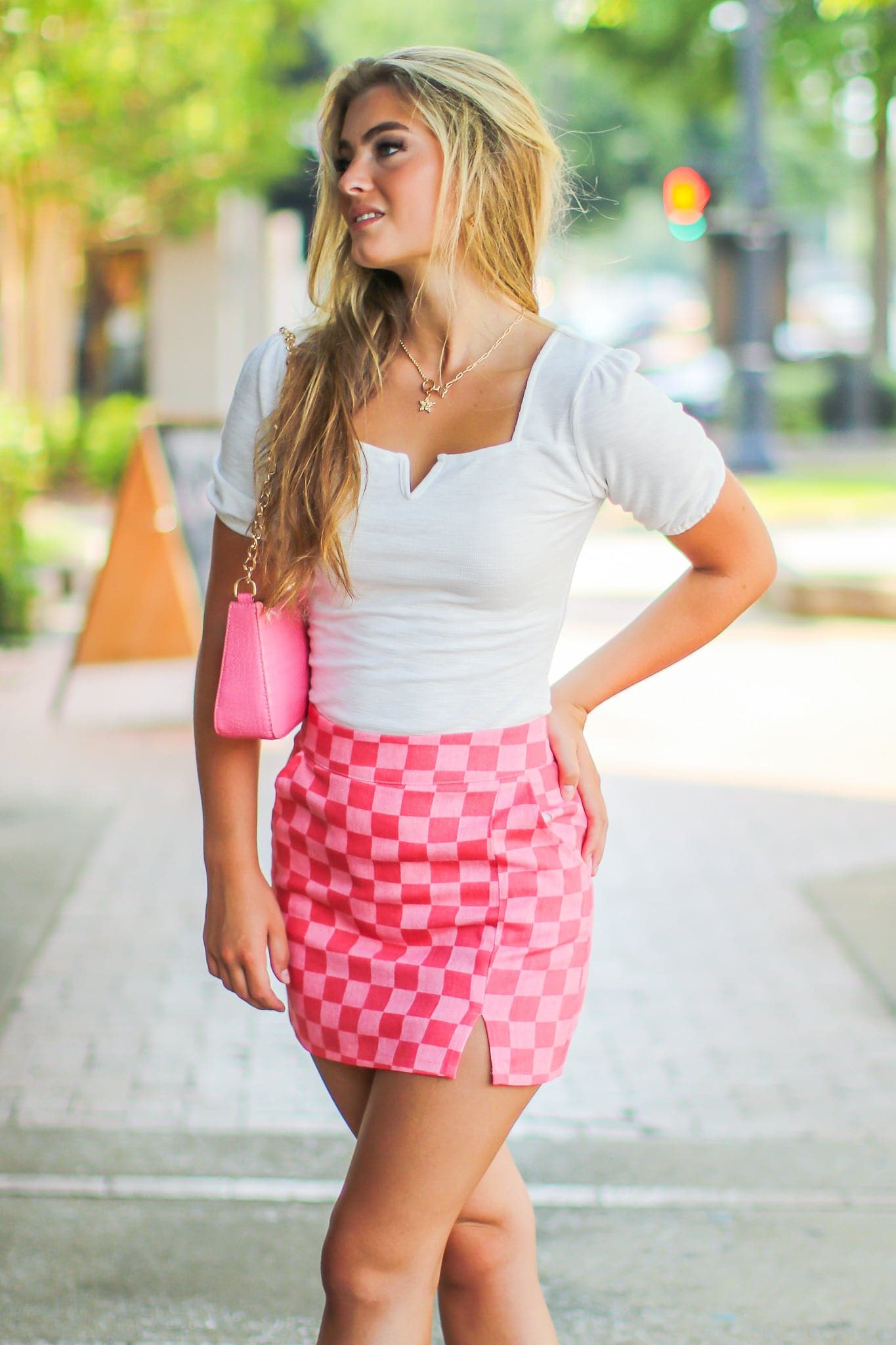  Full Effect Check Print Skirt - FINAL SALE - Madison and Mallory