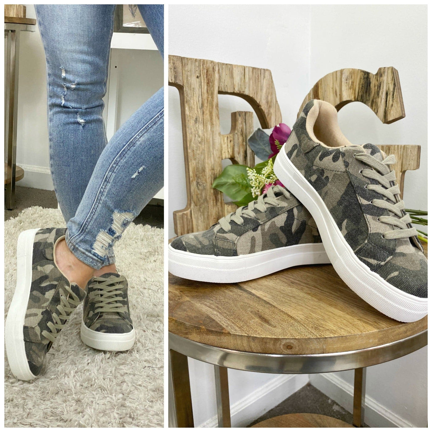  Going Anywhere Platform Sneakers - Camo - FINAL SALE - Madison and Mallory
