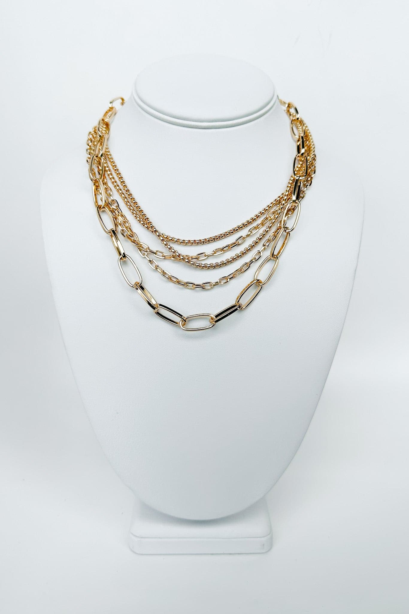 Gold Golden State Layered Chain Necklace - Madison and Mallory