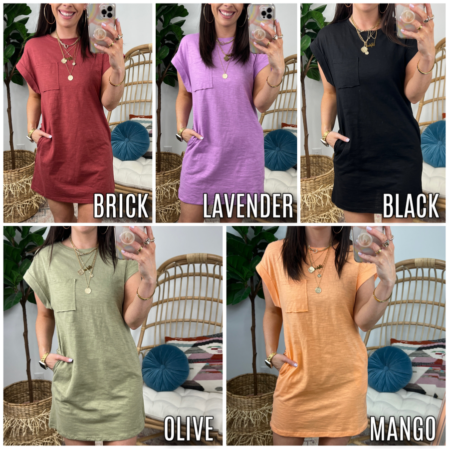  Gracey Short Sleeve T-Shirt Dress - FINAL SALE - Madison and Mallory