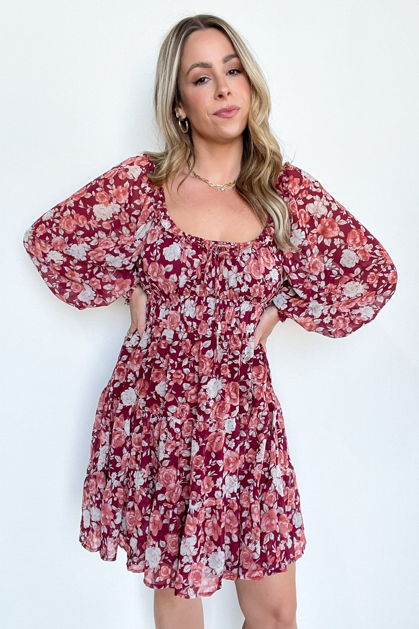  Grettina Floral Square Neck Dress - FINAL SALE - Madison and Mallory