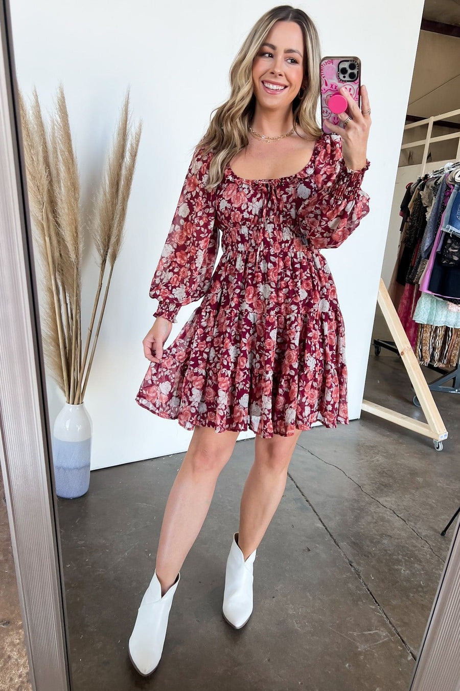  Grettina Floral Square Neck Dress - FINAL SALE - Madison and Mallory