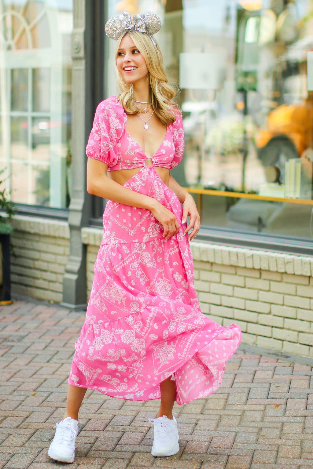 S / Pink Happy Memories Paisley Cutout Maxi Dress - FINAL SALE - Madison and Mallory