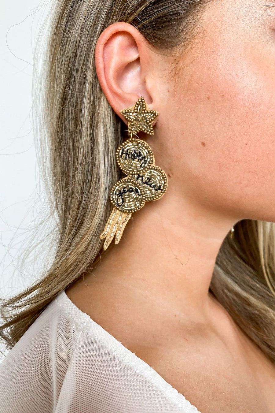  Happy New Years Celebration Beaded Drop Earrings - FINAL SALE - Madison and Mallory
