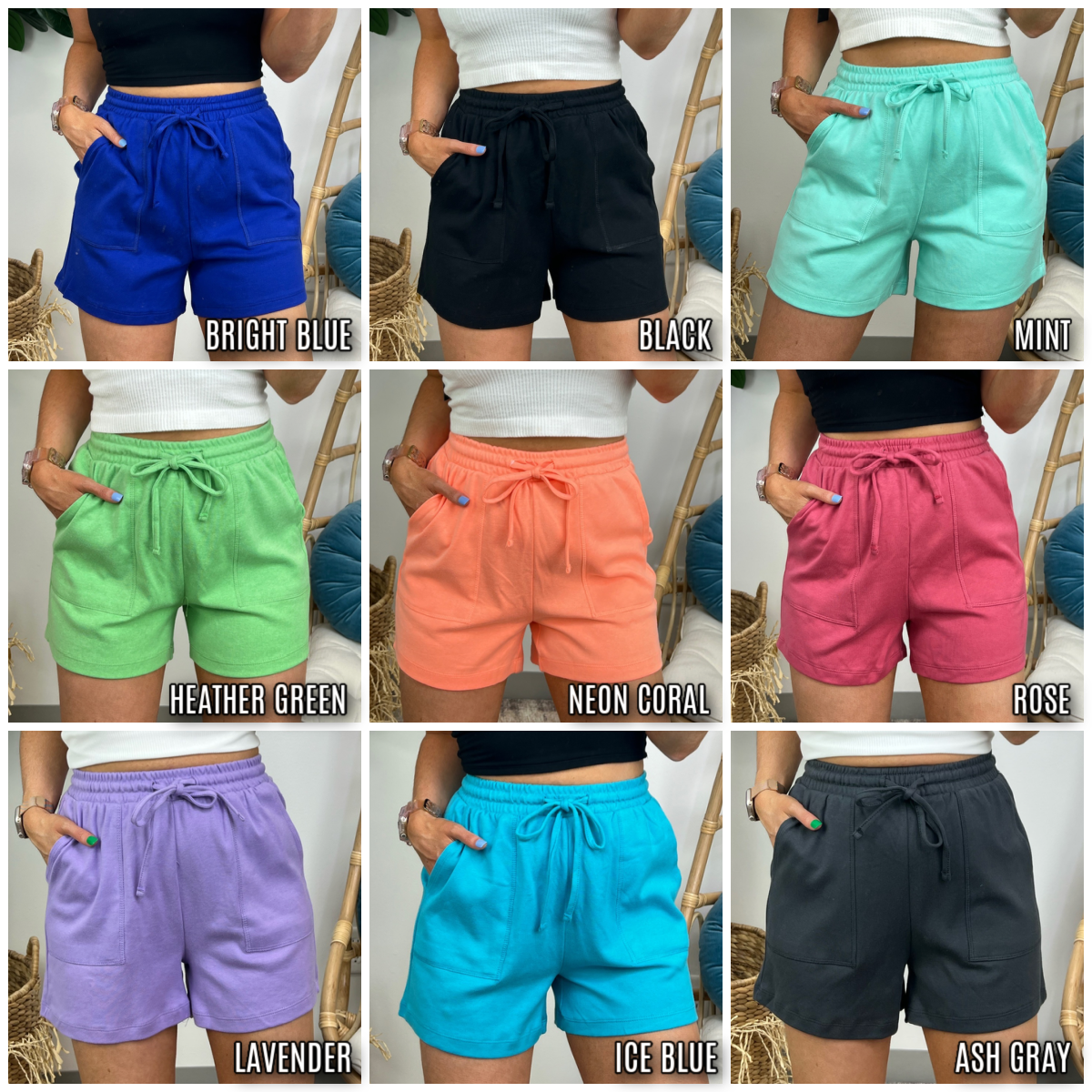  Harvison Drawstring Waist Shorts - FINAL SALE - Madison and Mallory