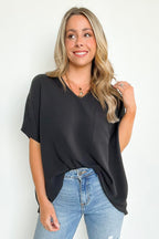 Black / S Have It Here V-Neck Pocket Airflow Top - Madison and Mallory