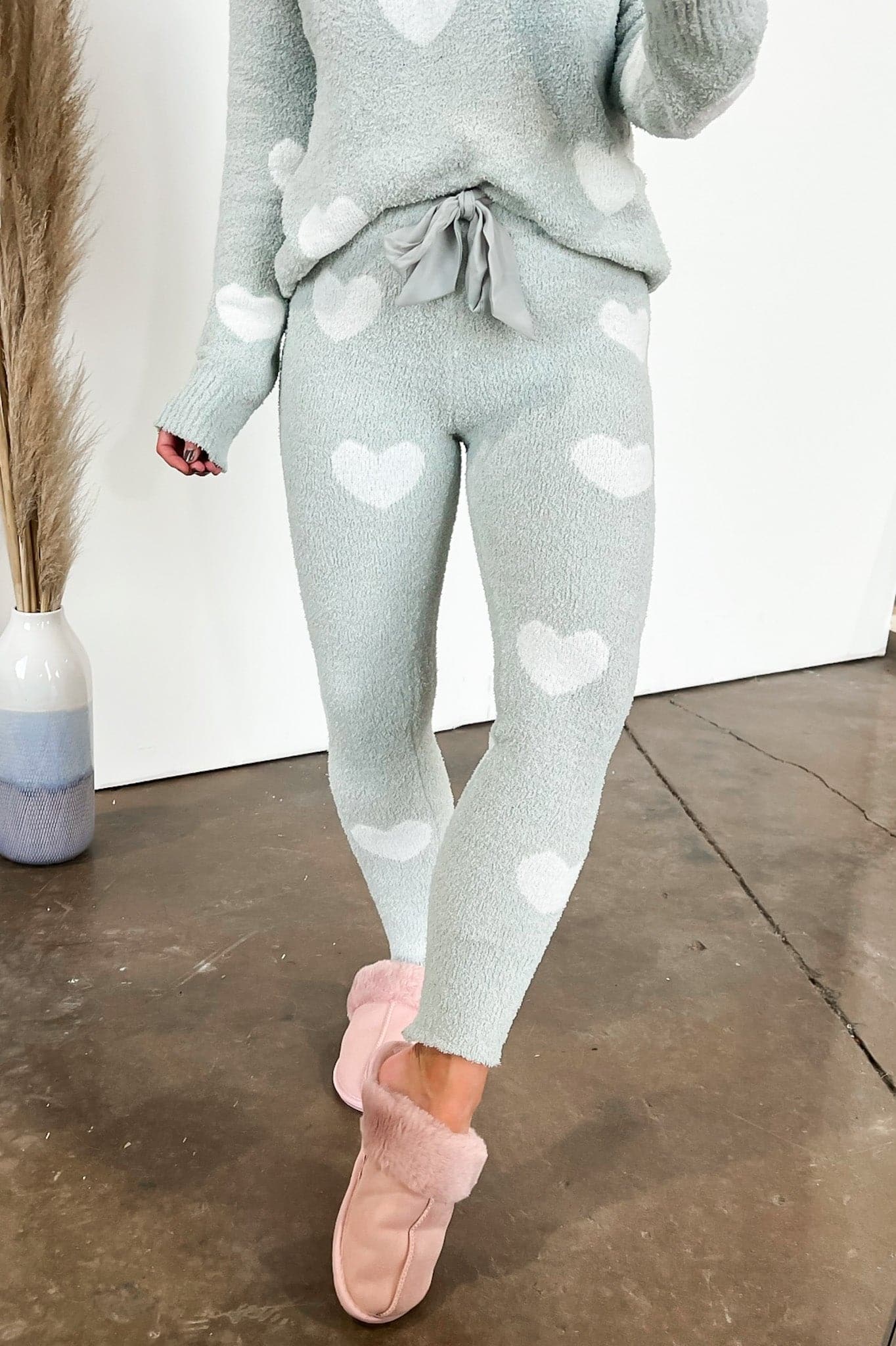 S / Mint Have a Heart to Heart Print Sweater Knit Leggings - FINAL SALE - Madison and Mallory
