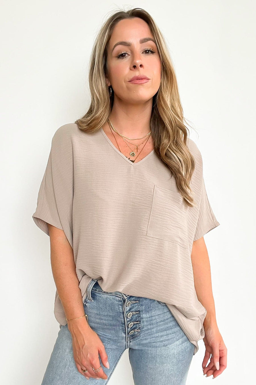 Have it Here V-Neck Pocket Top | BACK IN STOCK - Madison and Mallory