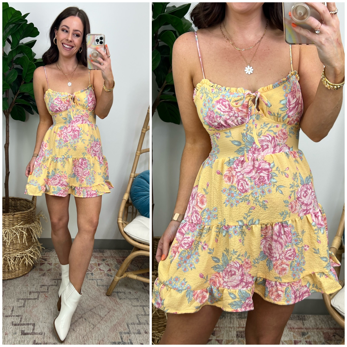  Heart of Marigold Floral Front Tie Dress - Madison and Mallory