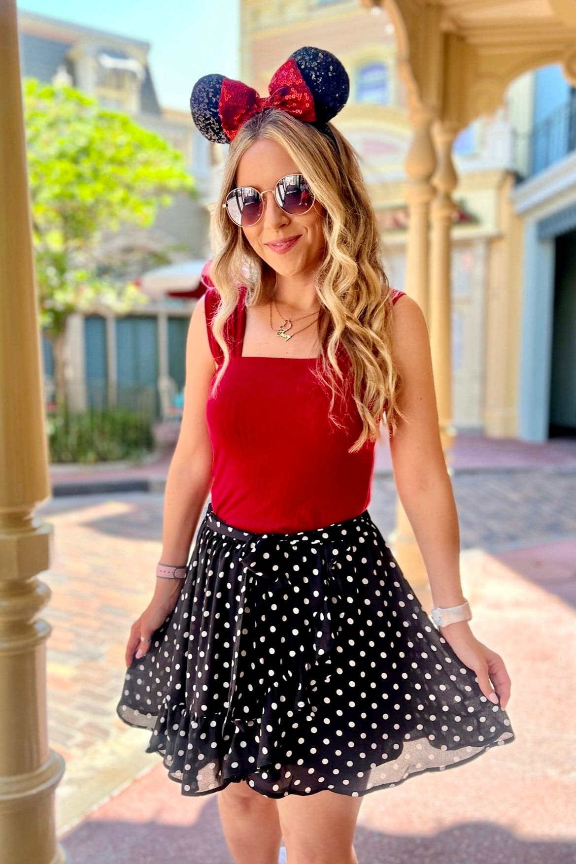  Highlight of Today High Waist Polka Dot Tie Front Skirt - FINAL SALE - Madison and Mallory