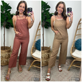 Highway to Paradise Wide Leg Button Overalls - FINAL SALE - Madison and Mallory