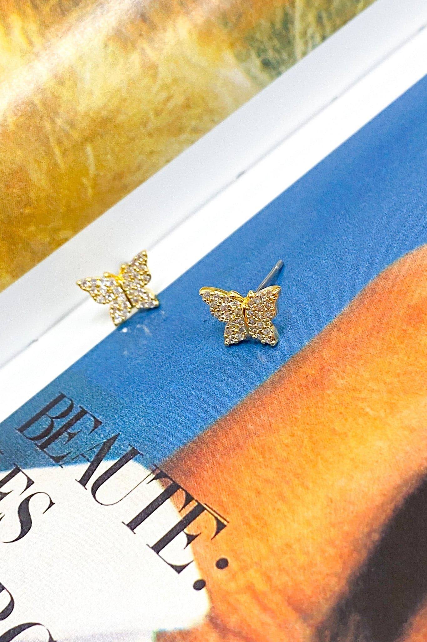  Saniya Crystal Butterfly Stud Earrings - Madison and Mallory