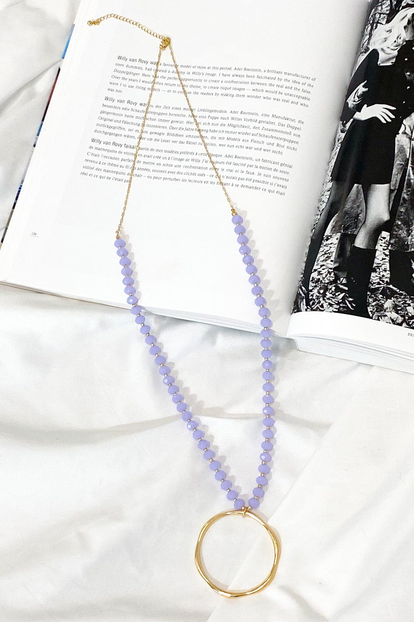 Lavender Forever Vacation Beaded Circle Necklace - Madison and Mallory