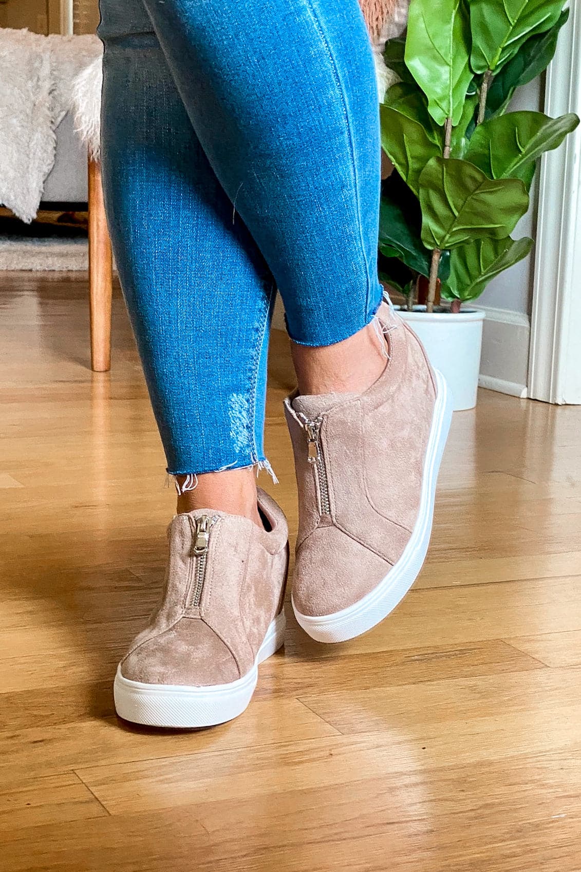  Blaise Zip Front Wedge Sneakers - FINAL SALE - Madison and Mallory