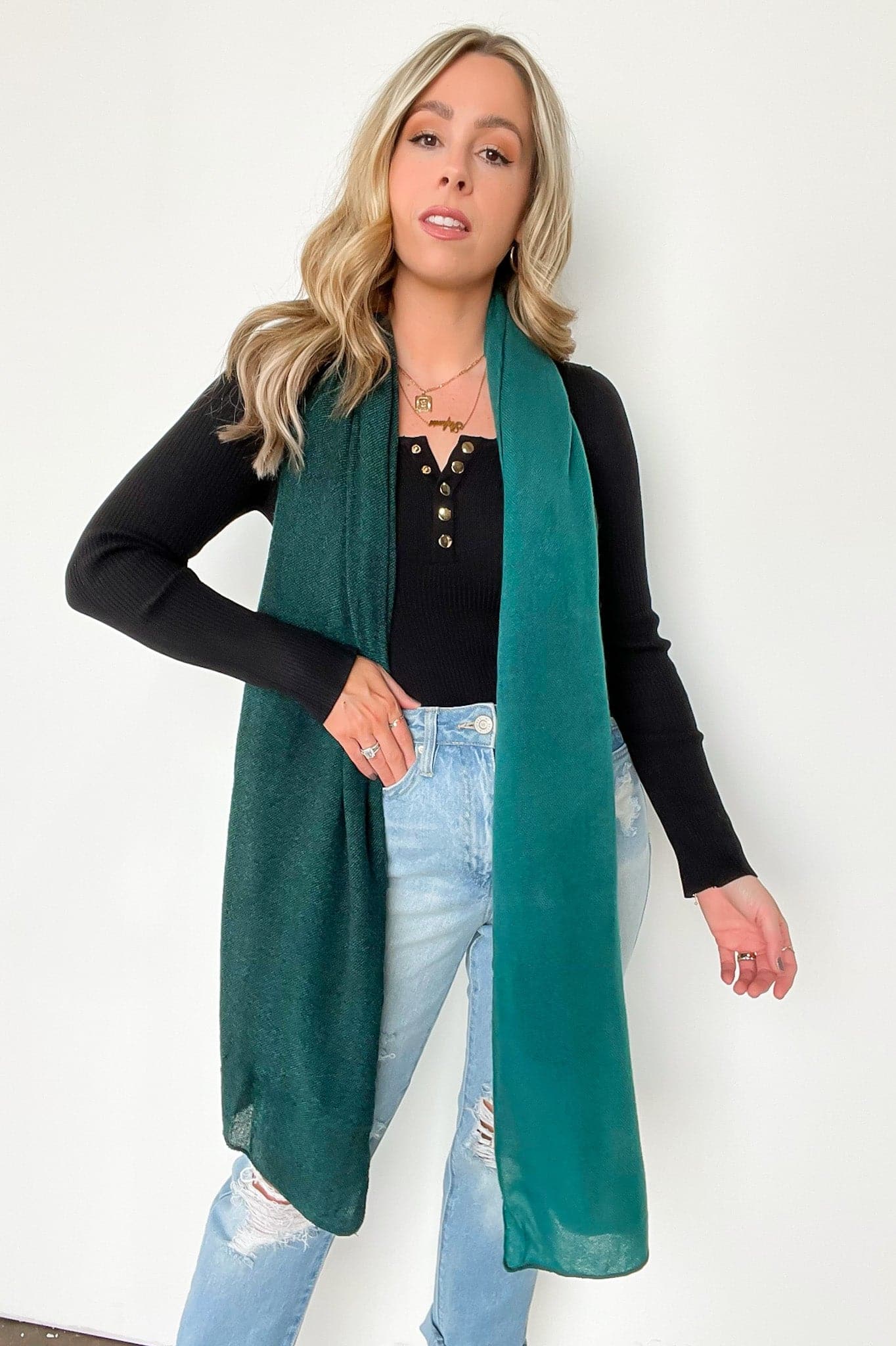  Luiza Color Block Duo Lightweight Scarf - FINAL SALE - Madison and Mallory