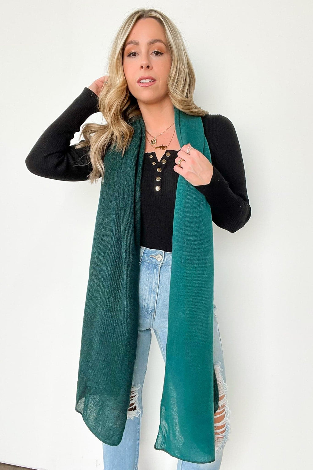  Luiza Color Block Duo Lightweight Scarf - FINAL SALE - Madison and Mallory