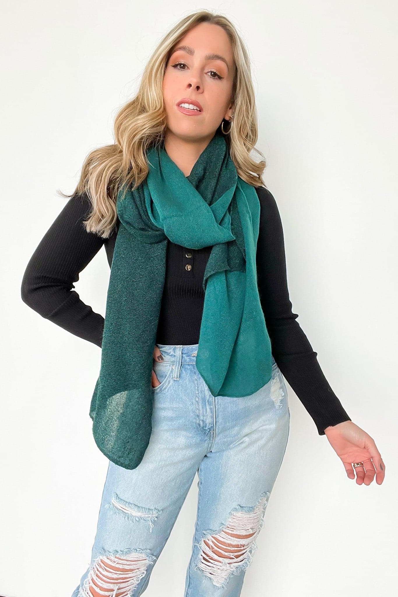  Luiza Color Block Duo Lightweight Scarf - FINAL SALE - Madison and Mallory