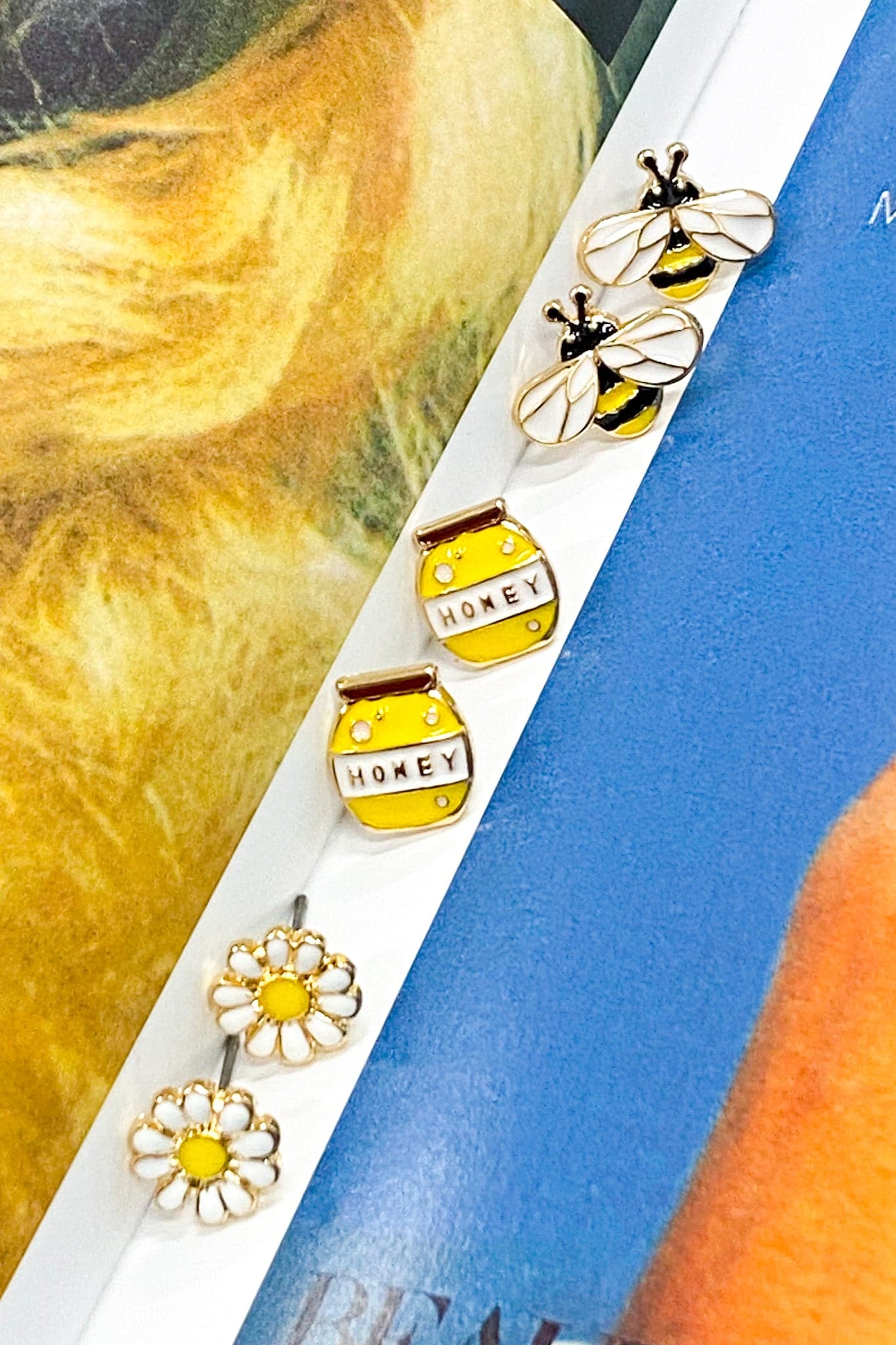 Gold Honey Sweet Bee Earring Set - Madison and Mallory