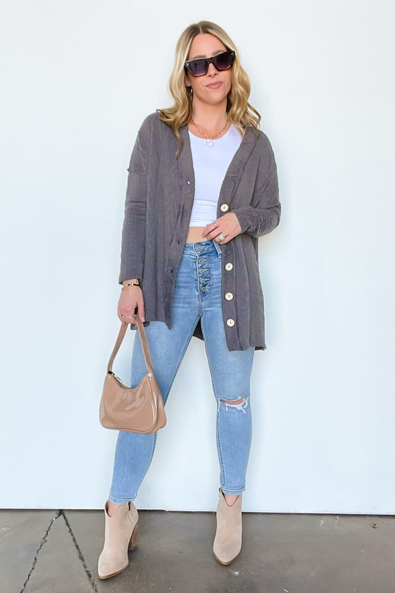  Mind at Ease Cable Knit Button Down Cardigan - FINAL SALE - Madison and Mallory