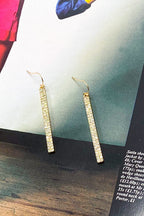 Clear Caitriona Rhinestone Drop Bar Earrings - FINAL SALE - Madison and Mallory