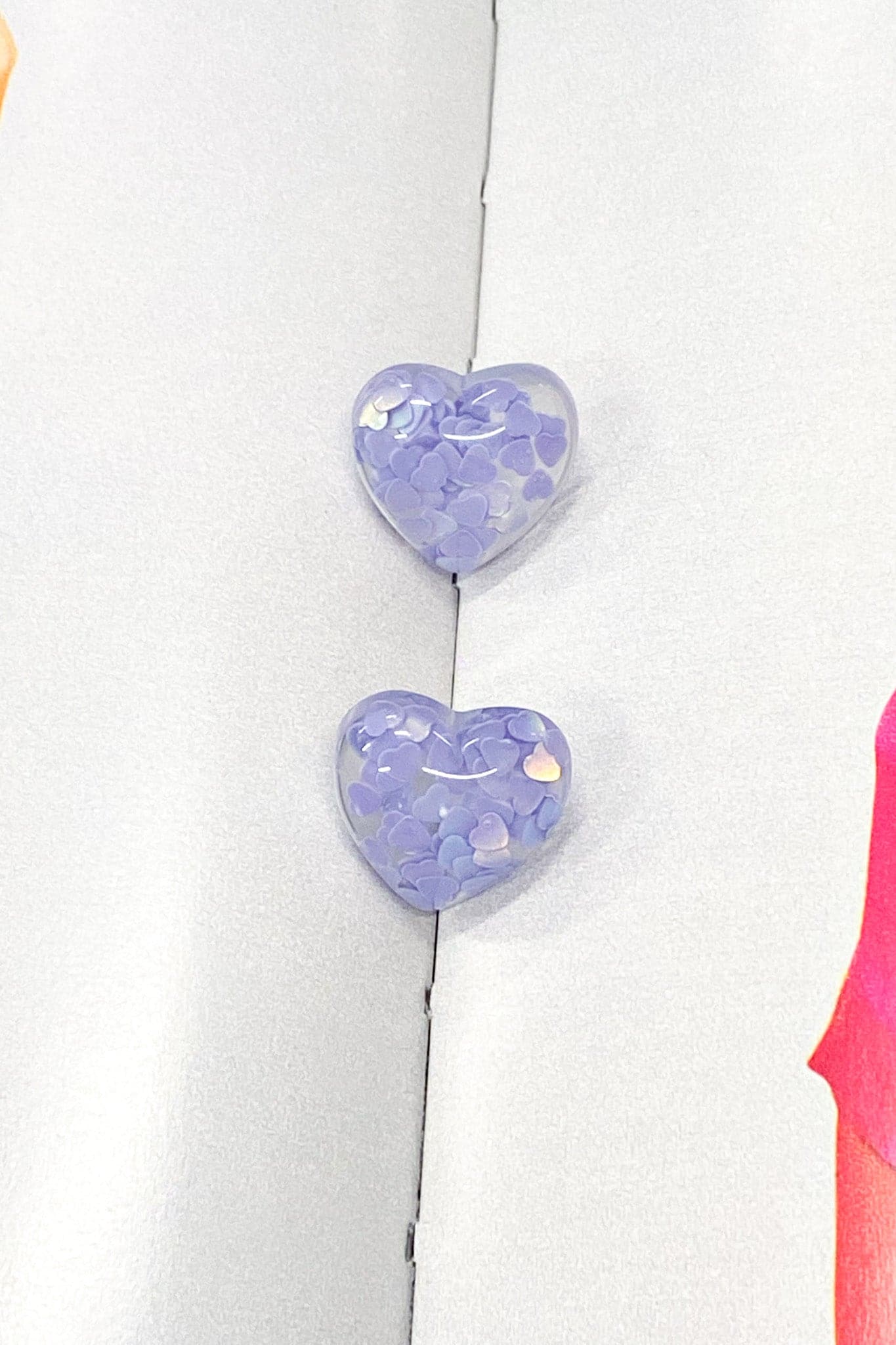 Lavender Love for All Confetti Heart Stud Earrings - Madison and Mallory