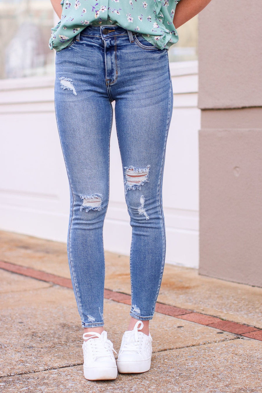  Jaslynn High Rise Distressed Jeans - FINAL SALE - Madison and Mallory