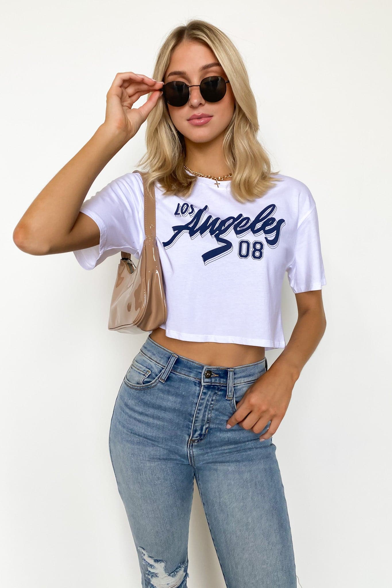  Los Angeles City Print Graphic Cropped Tee - FINAL SALE - Madison and Mallory