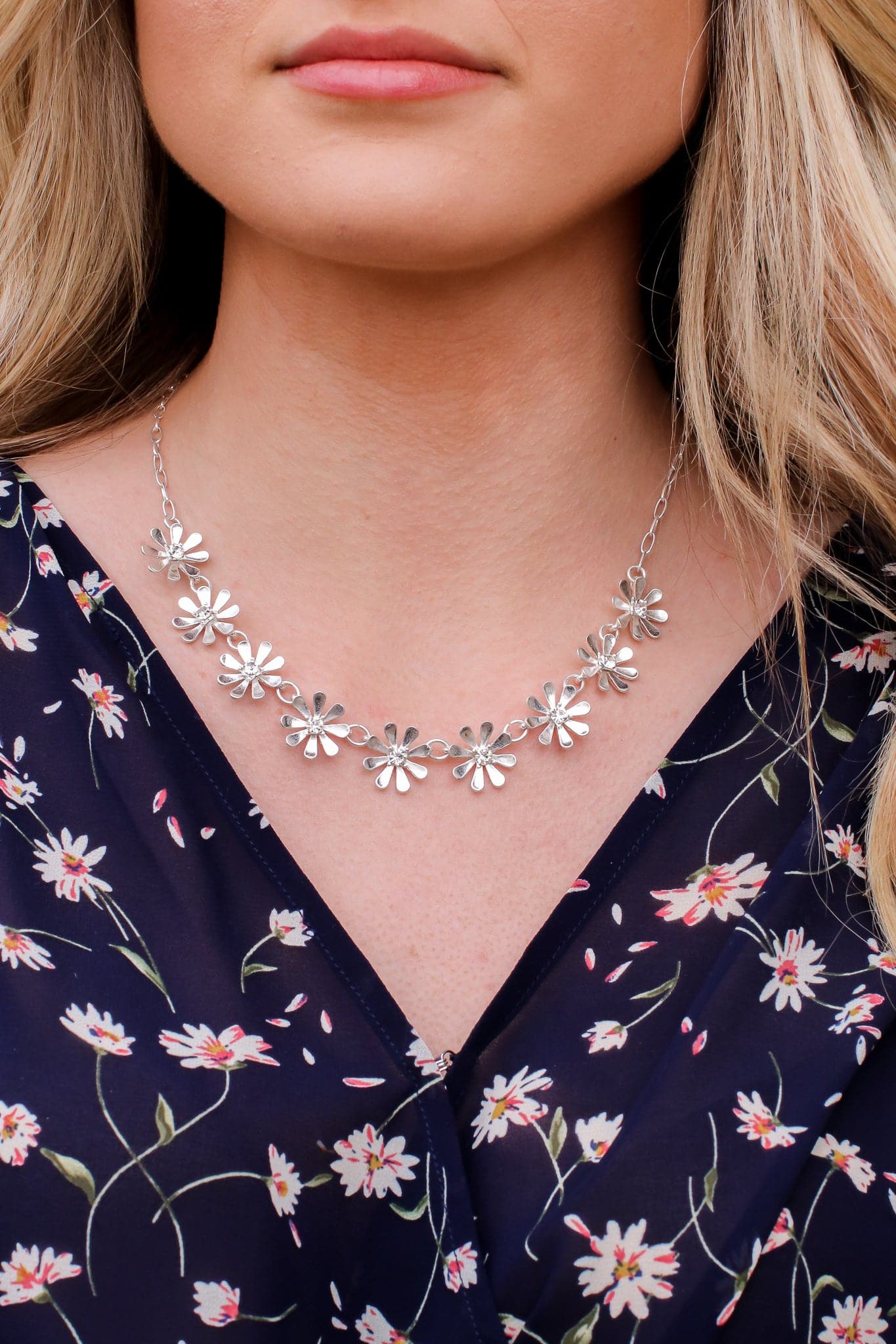 Silver Flourish with Me Floral Necklace - Madison and Mallory