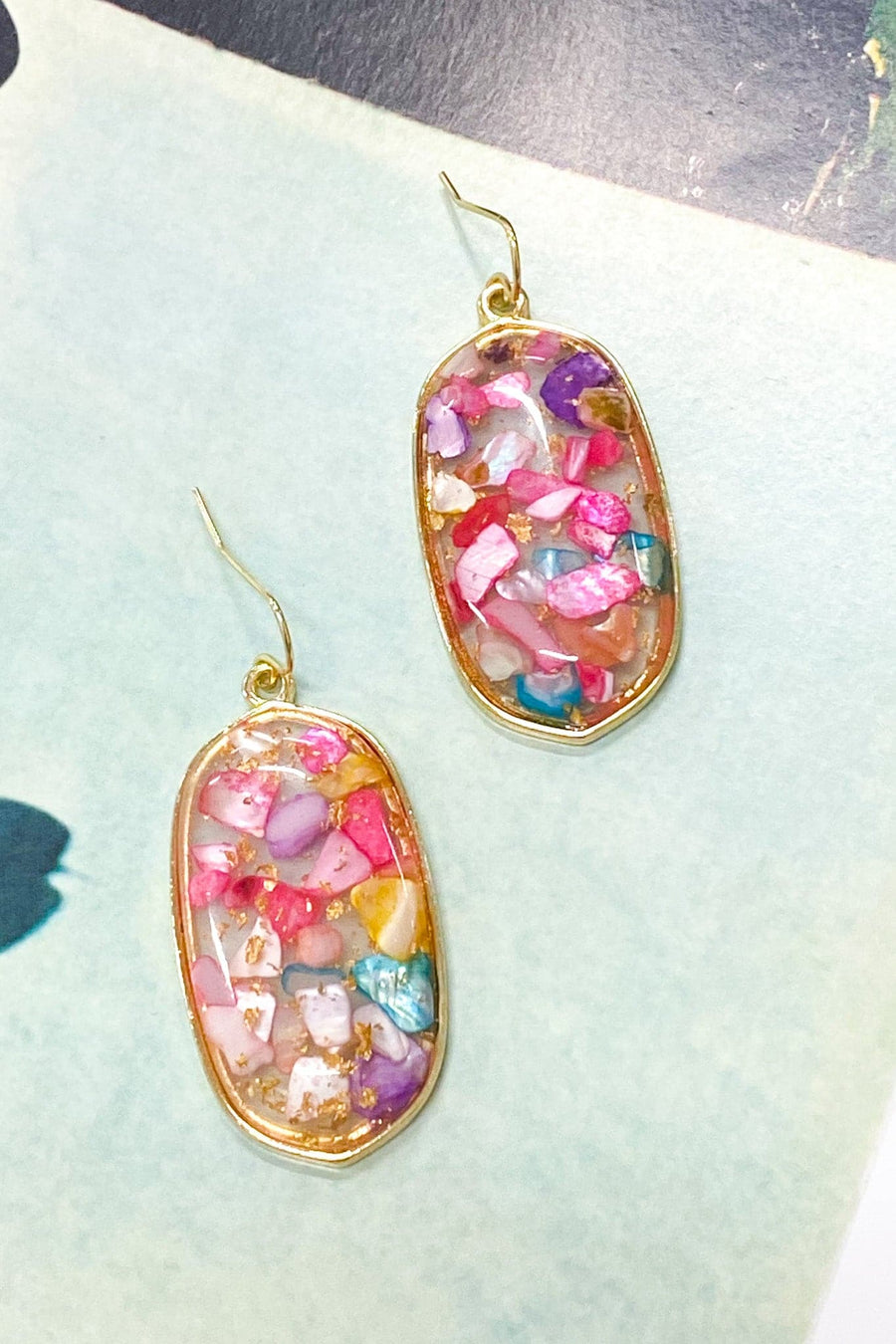 Multi Pattona Acrylic Detail Drop Earrings - Madison and Mallory