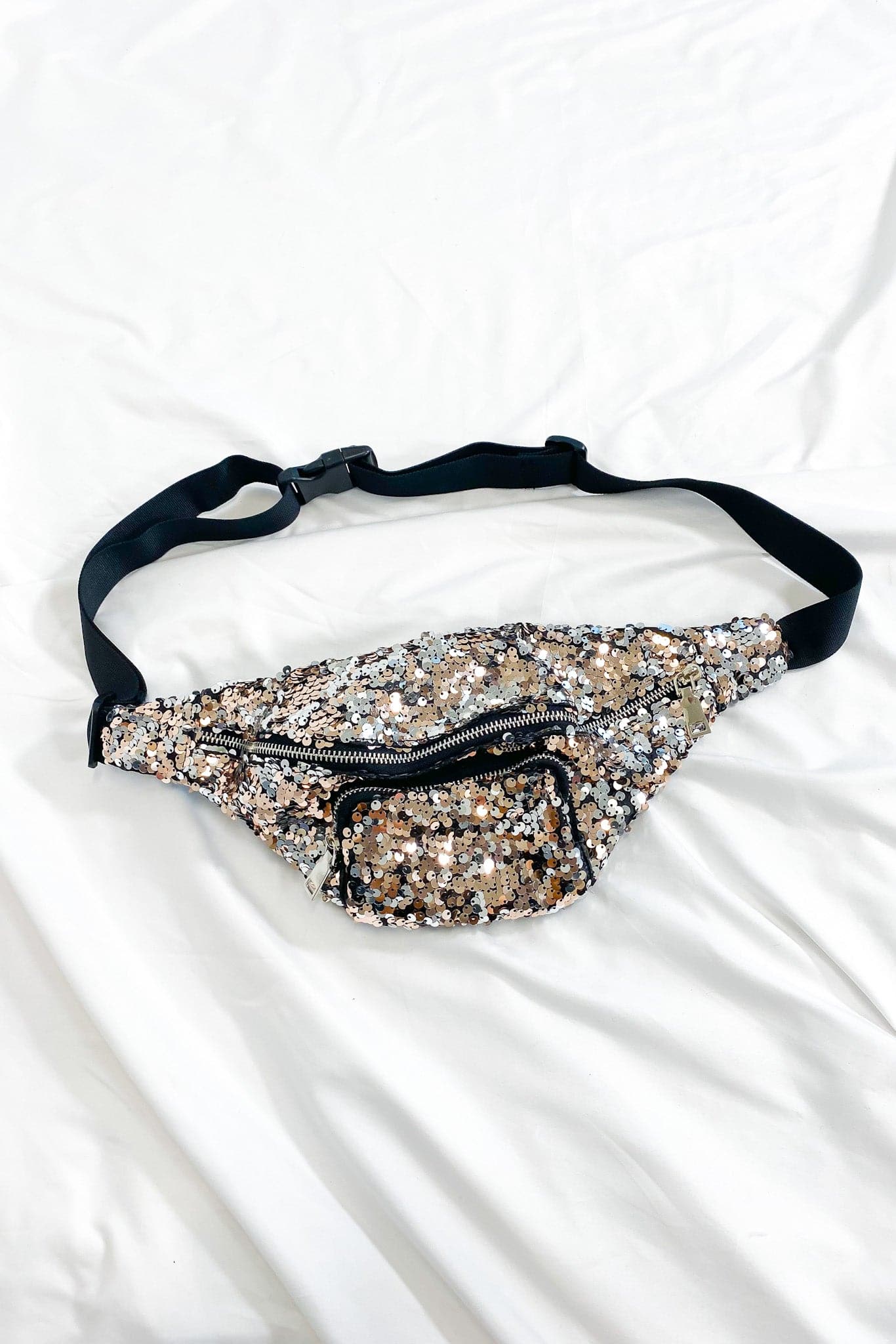 Gold Major Moves Sequin Embellished Fanny Pack - FINAL SALE - Madison and Mallory
