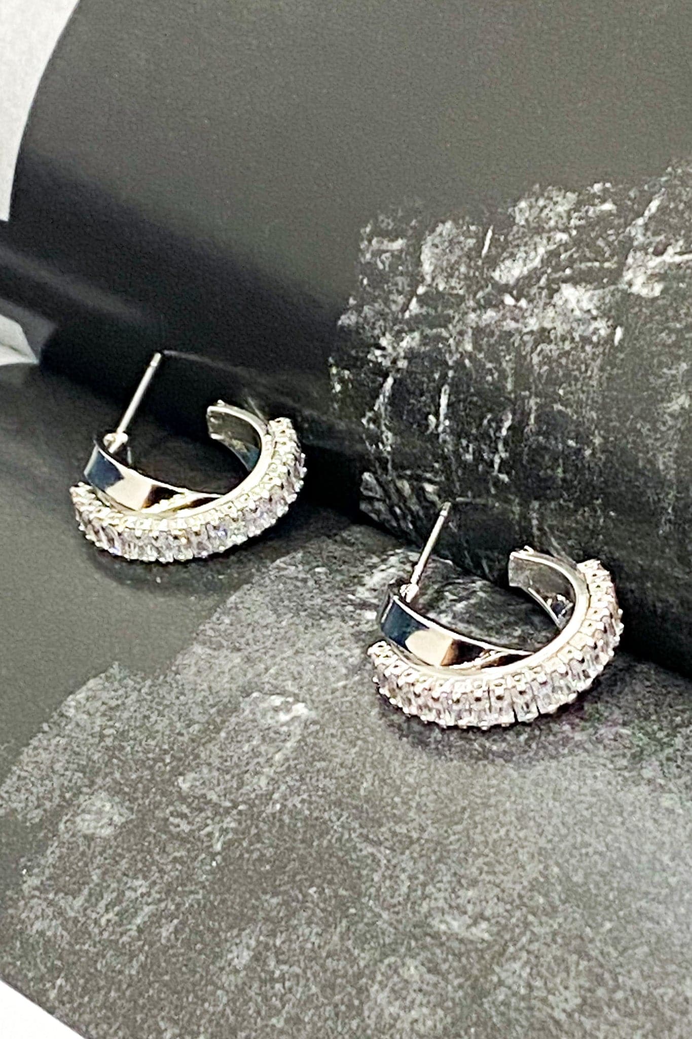  Jadore Crystal Twisted Hoop Earrings - Madison and Mallory