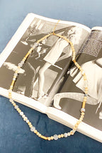 Beige Salidah Long Beaded Necklace - FINAL SALE - Madison and Mallory