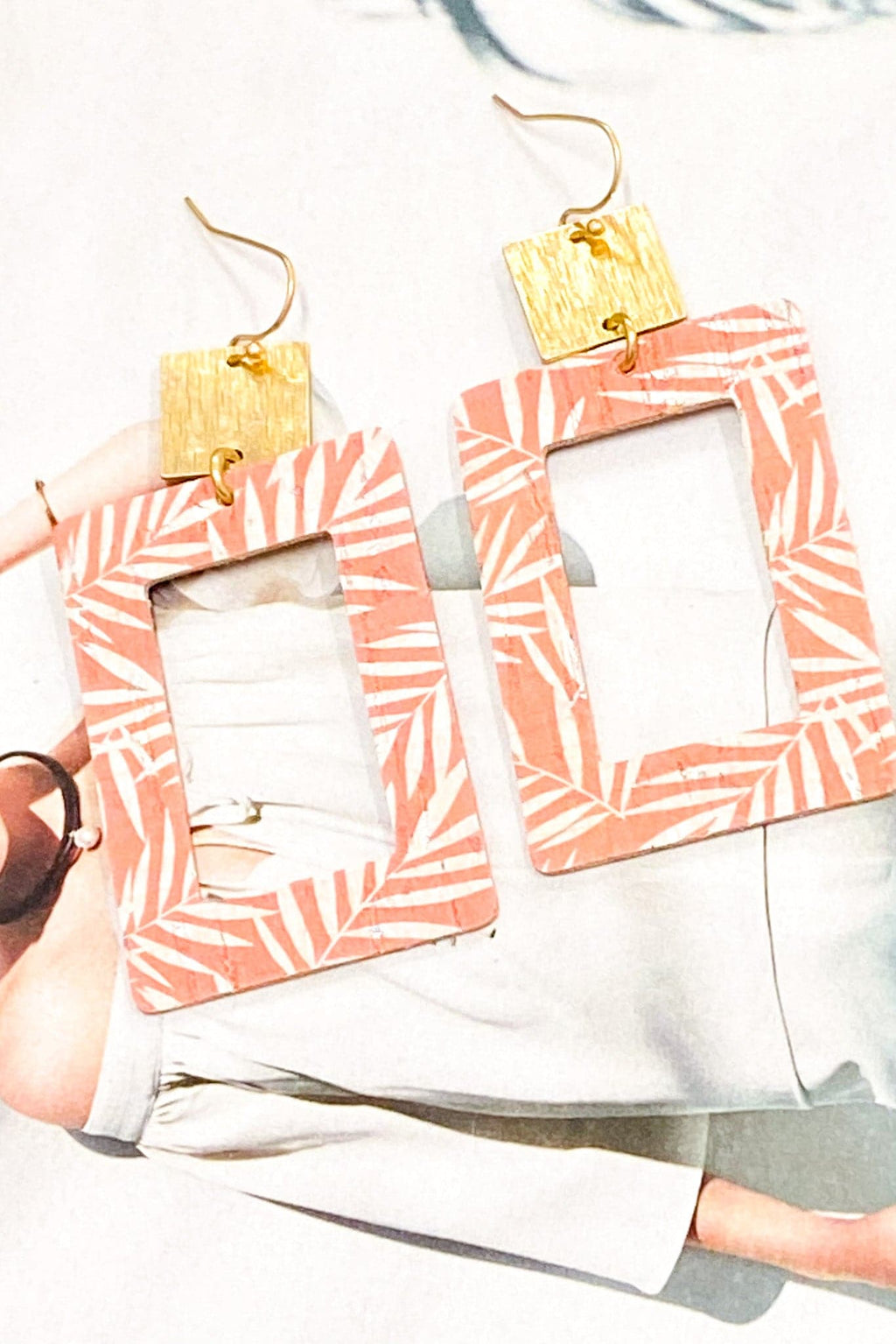 Pink Tropic of Discussion Geo Drop Earrings - FINAL SALE - Madison and Mallory
