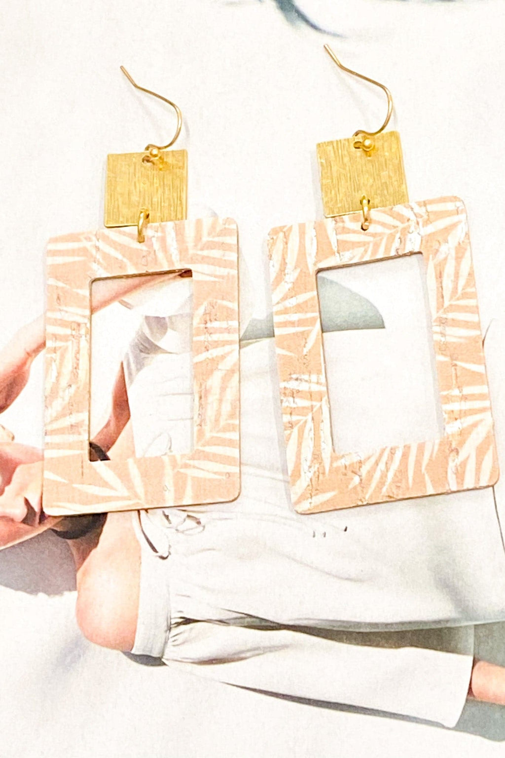 Beige Tropic of Discussion Geo Drop Earrings - FINAL SALE - Madison and Mallory