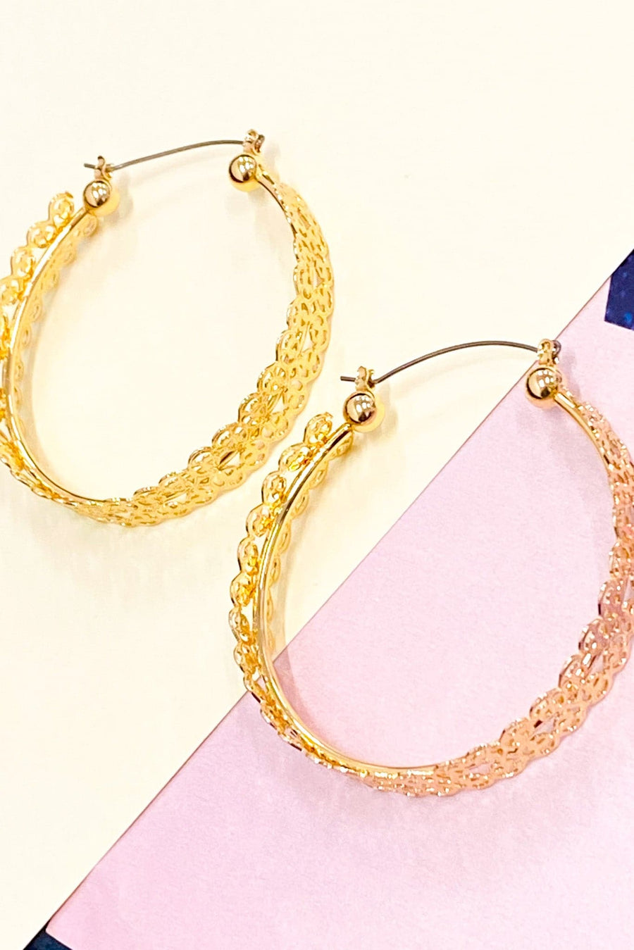 Gold Shree Filigree Hoop Earrings - Madison and Mallory